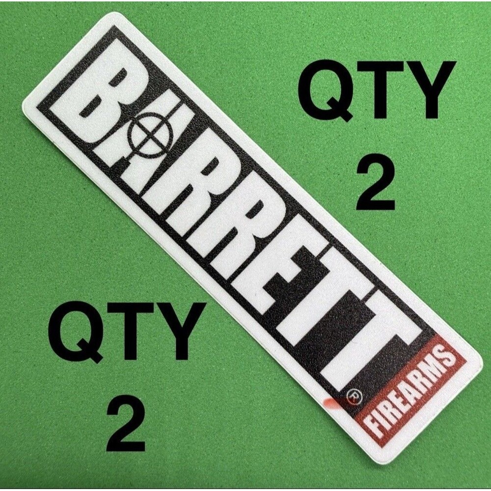 QTY 2 BARRETT .50cal 3M Sticker Firearm Decal M82A1 Sniper Rifle Spiritus Wagner